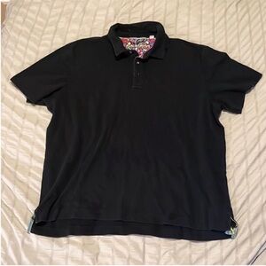 🩵FREE WITH PURCHASE🩵 robert graham collared button down tee shirt black XL polo